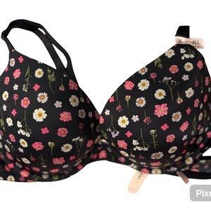 Floral Print Black Bra Victorias Secret